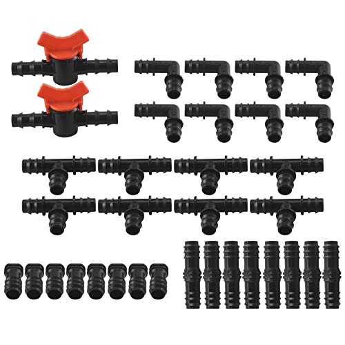 Roundsky Kit de accesorios de riego, accesorios de acuñación de púas para 34 piezas de riego de manguera de agua Cover