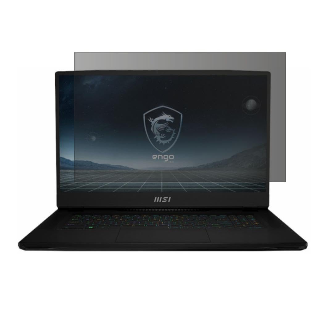 Engo Msi Creatorpro X17HX 17.3 İnç İle Uyumlu Hayalet Ekran Koruyucu Notebook, Yandan Görünmeyen Anti-Spy Gizlilik (Privacy) Laptop Koruması, 9H Temperli Nano Kırılmaz Esnek Cam, Parlama Önleyici