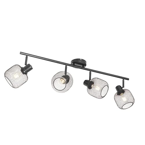 Qazqa bliss_mesh - Faretto Industriale - 4 luce