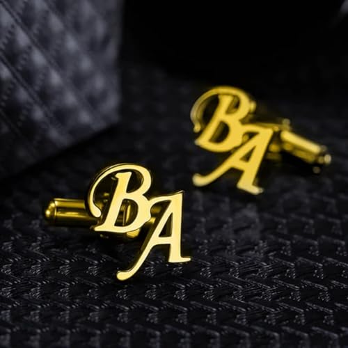 callie Custom Cufflinks for Men, Personalized Monogram Initials Name Cufflinks Set of 2 for Groom Groomsman Dad Husband, Stainless Steel/Sterling Silver2