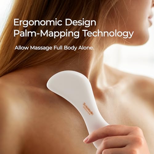 Image of Scienlodic 2 Pcs Gua Sha Massage Tools for Face & Body (White, Resin) - Guasha Scraping Tool for Jawline Contouring, Puffiness Reduction, Neck, Shoulders, Arms & Calves Relaxation