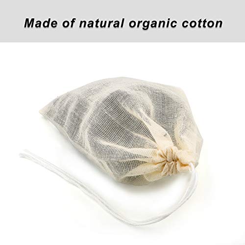 Tea Filter Bags, 50 Pack Housim Reusable Cotton Tea Bags Empty Unbleached Strainer Filter Bags Eco Friendly Tea/Herb Brew Bags Loose Leaf Tea Infuser For Home Office Travel (3.1 X 3.9Inch) #TOP2
