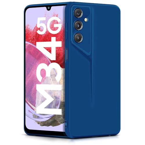 Image of WOW IMAGINE Slim Back Cover for Samsung Galaxy M34 5G | Galaxy F34 5G | Blade Series Ultra Thin Case with Lightweight Design | Camera Protection | Soft Matte Silicone Flexible Mobile Case - Blue
