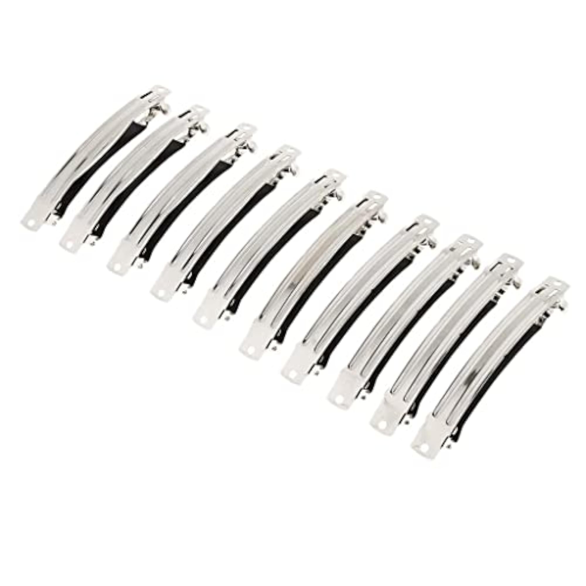 20 Piece DIY Silver Blank French Barrettes Hair Clips