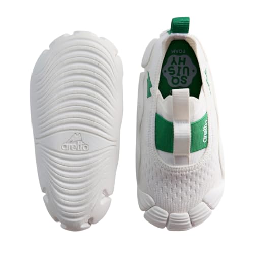 Image of ARETTO Expanding White Kids Shoes for Growing Feet - Boys & Girls Footwear, Baby Girl Shoes, Sneakers for Boys, Baby Shoes & Comfortable Shoes for Kids | Age 1-9 Years