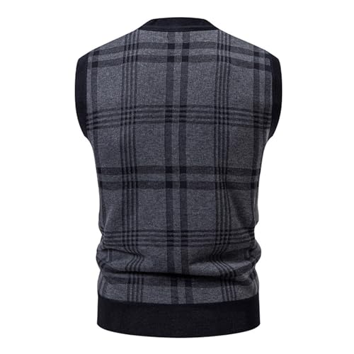 Mens Sweater Vest Slim Fit Knitted Sleeveless Cardigan Warm V Neck Button Knit Waistcoat Plus Size Cardigan Vest2