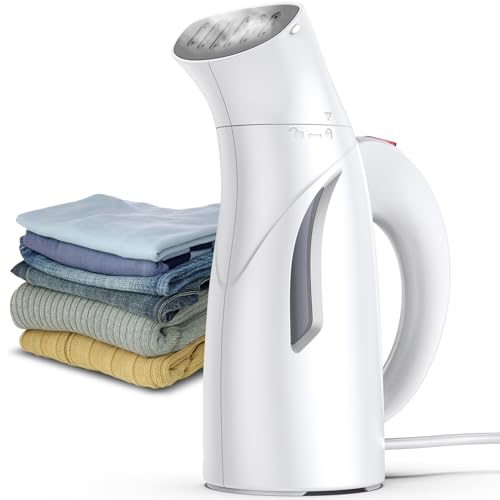 Tomvorks de de Prenda de 700W, 140 ℃ de Alta Temperatura, Se Quita la Arrugas Rápidas, Tanque de Agua de 240 Ml, 15 Minutos de Continuo, Vaporizador de Ropa de Mano para Viajar en (Enchufe de la