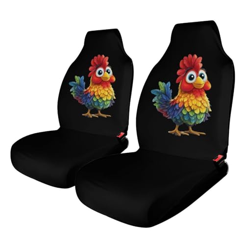Rooster Chicken Car Seat Covers Universal Car Front Seats Protector Auto Interior Accessories 2PCS