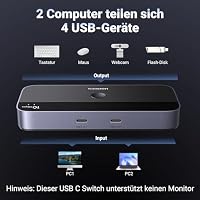 UGREEN USB Switch 10Gbps USB Umschalter USB C Switcher 2 PC – Ansicht 2