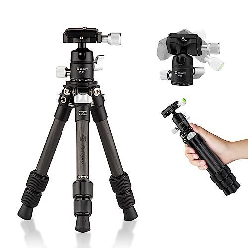 Fotopro Mini Tripod, Portable Carbon Tripod With 360° Ball Head, Qr Plate For Dslr Camera Camcorder, For Travel For Desktop, Max Load 11Lbs/5Kg, Black #TOP12