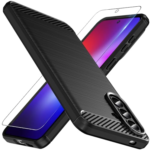 Osophter for Galaxy A27 5G Case: with Screen Protector Shock-Absorption Flexible TPU Rubber Protective Cover for Samsung Galaxy A27 Phone Case(Black)