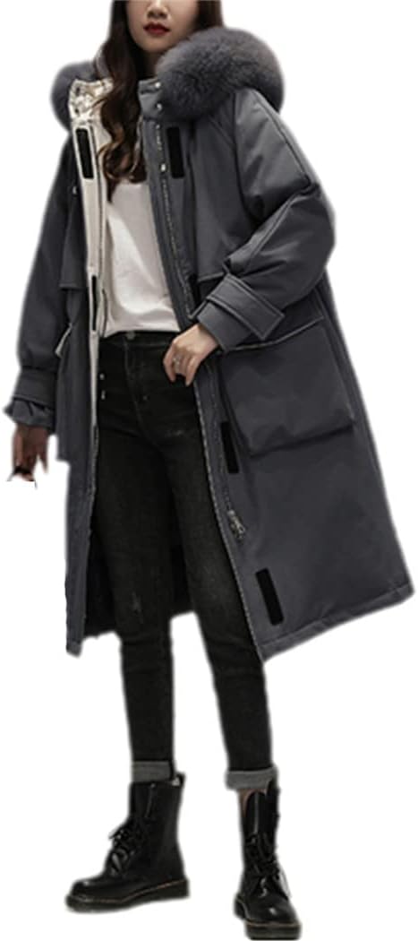 Women Winter 90% White Duck Down Jackets Real Fur Collar Hooded Parkas Lady Coats Hooded Outwears