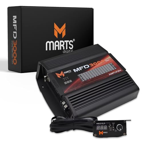 Image of Marts Digital 3000W Class D Full-Range Mono Amplifier MFD3000, 1-Ohm Stable | Compact Car Audio Amp for Subs & Speakers, Clean Power, Bass Boost, Variable LPF /HPF