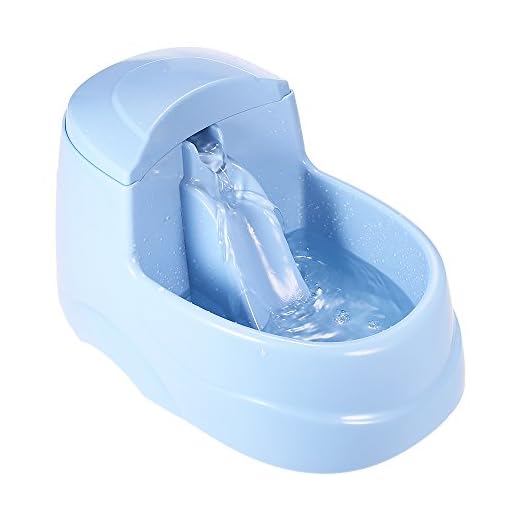 Anself - Dispensador de Agua Fuente Automático para Perros Gatos Mascotas, con Filtro, 2.5 Litros (Estilo Cascada, Color Azul)