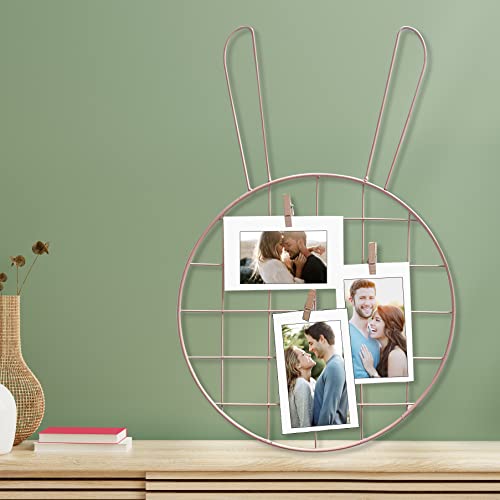 Image of Art Street Rabit Bunny Pink DIY Metal Photo Grid for Home Wall Decor and Living Room Decoration (Size - 11.5 x 18.5 Inches)