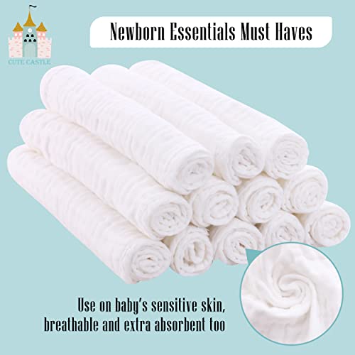 Cute Castle CC-BURP 12 Pack Muslin Burp Cloths For Baby thumb #4