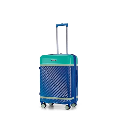 Image of Provogue Linea Hard-Sided PP 65 Cm Trolley Bags for Travel Medium Size | Expandable Luggage Suitcase with 8 Wheels | TSA Lock | 3 Year Warranty (Provogue Blue)