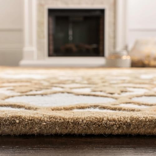 Image of Sifa Carpet Round Handmade Mid-Century Modern Abstract Premium Wool Entryway Foyer Living Room, Bedroom Kitchen Area Rug, Weight -21 Pund, Size-6x6 Feet (72x72 Inch Round)