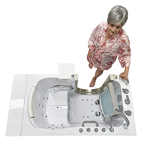 Ella Elite 30"x52" Acrylic Air and Hydro Massage and Heated Seat Walk-In Bathtub with Left Inward Swing Door, 5 Piece Fast Fill Faucet, 2" Dual Drain - Image 3
