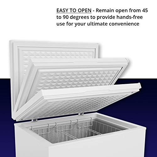 Northair Chest Freezer - 5 Cu Ft With 3 Removable Baskets - Reach In Freezer Chest - Quiet Compact Freezer - 7 Temperature Settings - White #TOP3