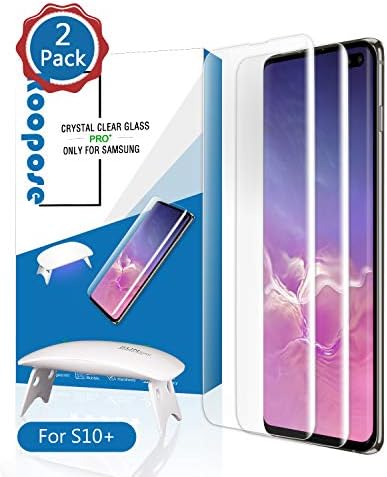 Galaxy S10 Plus Screen Protector Tempered Glass, Roopose Full 3D Curved Edge Tempered Glass [Solution for Ultrasonic Fingerprint] with Easy Install Kit- 2 Pack