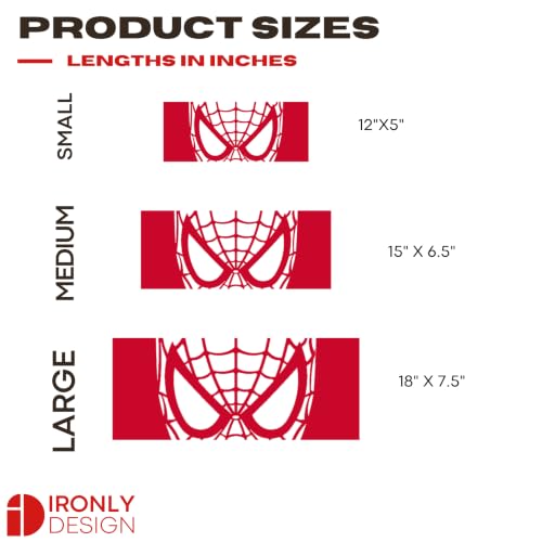 Image of Sticker for Glass & Mirrors | Minimal Vinyl Decal for Bedroom Bathroom & Cafe | Self-Adhesive Quote Aesthetic Mirror Sticker | No Mirror Included (Spider Mask, Large, Transparent Red)