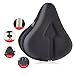 ShanQuilyx Bike Seat Cover, Bicycle Saddle Cushion Extra Soft Thickened Silicone with Groove, Breathable Ergonomic Design with Reflective Strip and Non Slip Bottom, Double Binding Drawstring