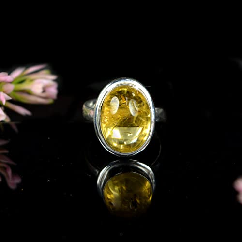 Image of Reiki Crystal Products Certified Natural Original AAA Citrine Ring Genuine Adjustable Gemstone Ring for Unisex