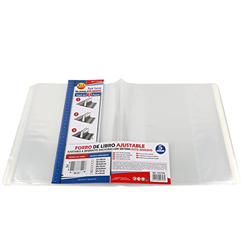 Forro de Libros Autoadhesivo, Ajustable y Transparente - Pack de 10 Forros 30x55 cm