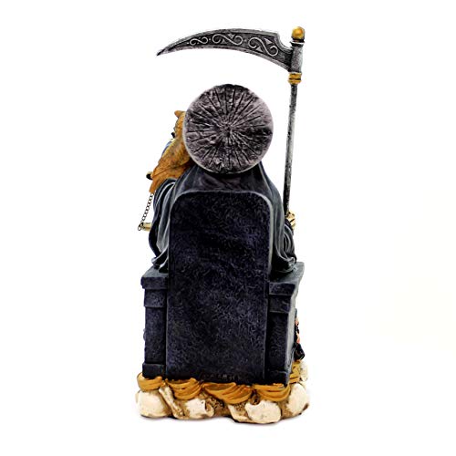 Estatua religiosa Santa Muerte sentada 9 pulgadas miniatura 2