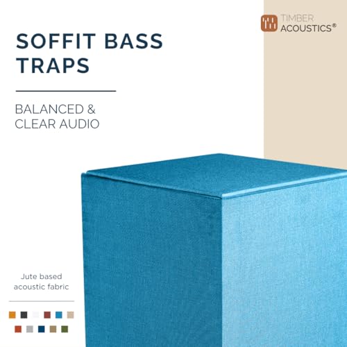 Image of Timber Acoustics Soffit Bass Traps | Premium Low-Frequency Absorption for Balanced & Clear Audio | Acoustic Room Treatment | Soundproof Corner Panels (Blue, 6ft x 18in)