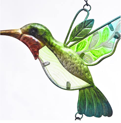 Elleiffina Hanging Ornaments Stained Glass Bird Wind Chimes Window Hanging Decor Garden Sun Catcher Gift For Family Or Friends #TOP2