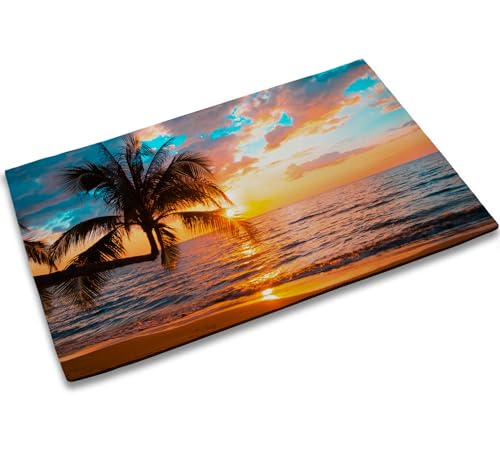 TUBAMQ Sunset Door Mat 17x30 Inch, Tropical Palm Trees Sea Beach Welcome Mats Home Decor Farmhouse...