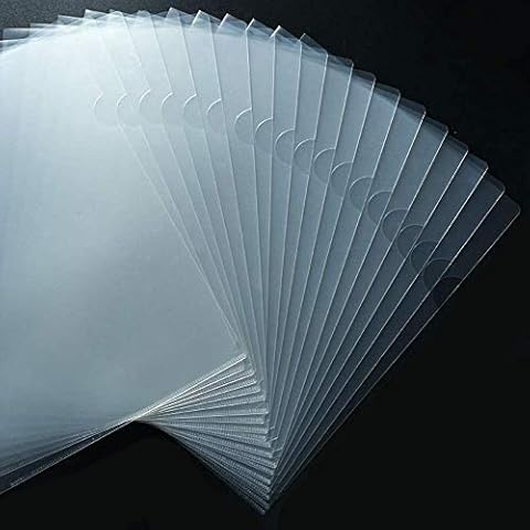 Upgraded Strong Quality Pack of 30 A4 Clear Plastic Open Top & Side Cut Flush File Wallet 220 Micron pp Report File Project Presentation Covers by JIKIOU Cover