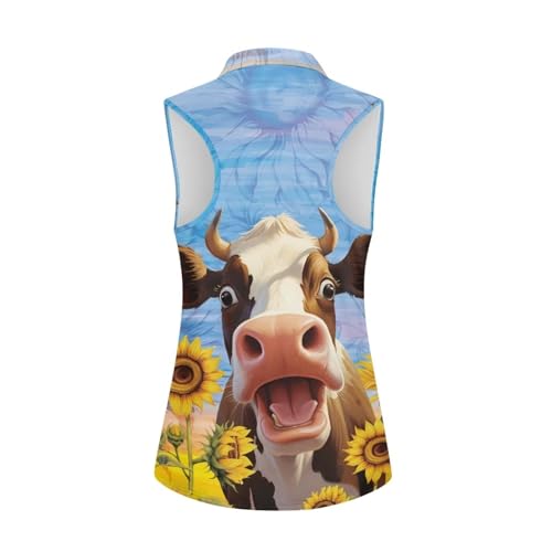 Womens Sleeveless Golf Shirts Zip Up V Neck Workout Tank Tops Quick Dry Lightweight Athletic Tops3