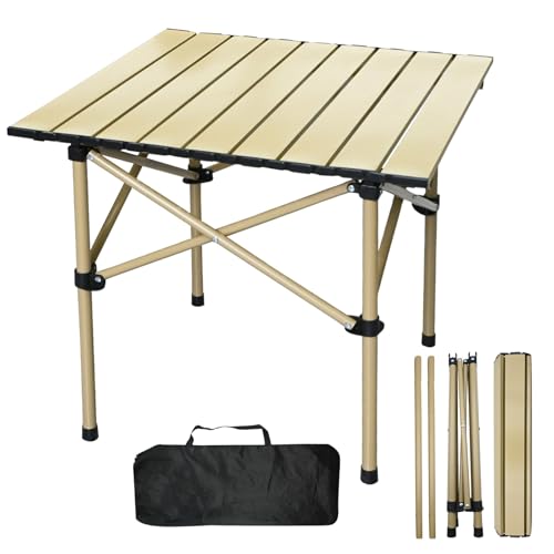 Tking Campingtisch Klappbar Klapptisch Belastbar Camping Falttisch Tragbar Leicht Picknicktisch Gartentisch Grilltisch Tapezieren Tisch für Picknick Kochen Garten Wandern Reisen Balkontisch Aluminium