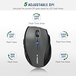 E-YOOSO Wireless Mouse for Laptop, Portable Optical Computer Mouse, 6 Buttons, Cordless 2.4GHz with USB Receiver, 5-Level 4800 DPI, 18 Months Battery Life, for PC, Chromebook, Windows, Mac - Image 2