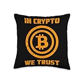 Bitcoin Decentralized Private Key ICO BTC Crypto Bitcoin Halving 2024 Quote I in Crypto We Trust Throw Pillow, 16x16, Multicolor
