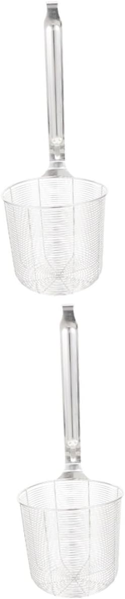 TIDTALEO 2 Pcs Fine Strainer Basket Stainless Steel Colander Bowl for Pasta Cooking Vegetable Kitchen Colander Spoon Flour Filter Spoon