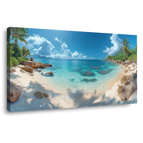 Peinture Tableau de Plage JOSUE Décoration Murale Nature pour une Ambiance Marine de Chambre