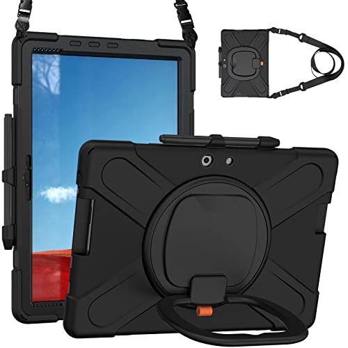Funda anti golpes Surface Pro X con cristal integrado y soporte giratorio