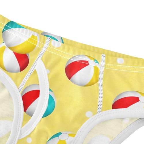 CHIFIGNO Boys Underwear Colorful Beach Balls Yellow Little Boy Briefs Breathable Cotton Brief Underwear4