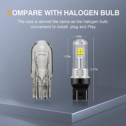 Lawtoolight 7443 7440 T20 992 7441 7444 W21W Led Bulbs, Turn Signal Light, Backup Light, Brake Light, Ep Led Chips 40W 4800 Lumens, 6000K Xenon White, 300% Brighter, Non-Polarity(Pack Of 2) #TOP1