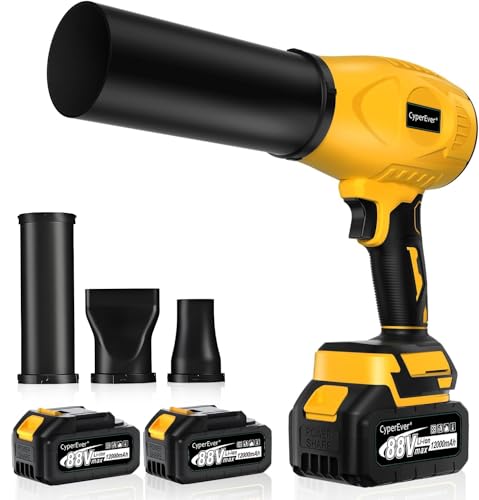 Leaf Blower Cordless with Battery and Charger, 500,000 RPM, Extended Nozzle, Lightweight Handheld Design Leaf Blowers, Turbo Jet Blower for Patio Cleaning, Car Dryer Air Blower Gun