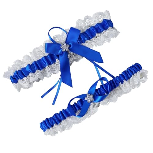 Image of wedding garter set women lace Bridal garter sets including keepsake garter and toss garter