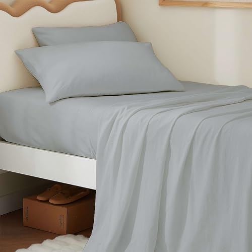 Ready To Rest 4 Piece Full XL Sheet Set - Light Grey, 15 Inch Deep Pockets, Brushed Microfiber, Cooling & Breathable Sheets, College Dorm Size Full Extra Long Sheets, Lightweight & Machine Washable