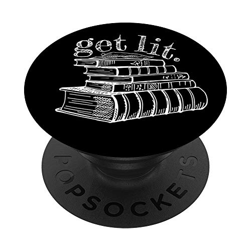 Get Lit Funny English Major Literature Lover Libros Meme PopSockets PopGrip Intercambiable