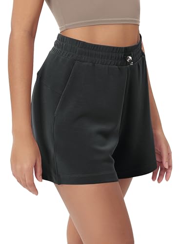 ODODOS Modal Soft Relaxed Shorts for Women Adjustable Shockcord High Waist Casual Shorts with Pockets - 4" / 6" Inseam3