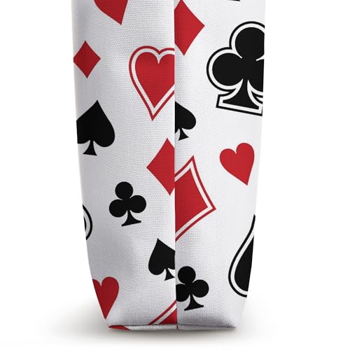 Bolso tote con diseño de casino, naipes y juego de póker en rojo, negro y blanco miniatura 3