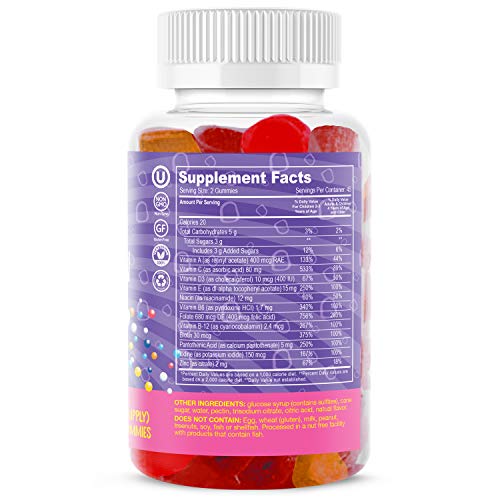 Dippin' Dots - Multivitamin Gummies For Kids (90 Count) | Rainbow Fruit Flavor Complete Multivitamin Chewy Gummies | Premium Blend With Vitamin A, B, C, D3, E, B6, Zinc And More | Vegetarian Non Gmo #TOP1